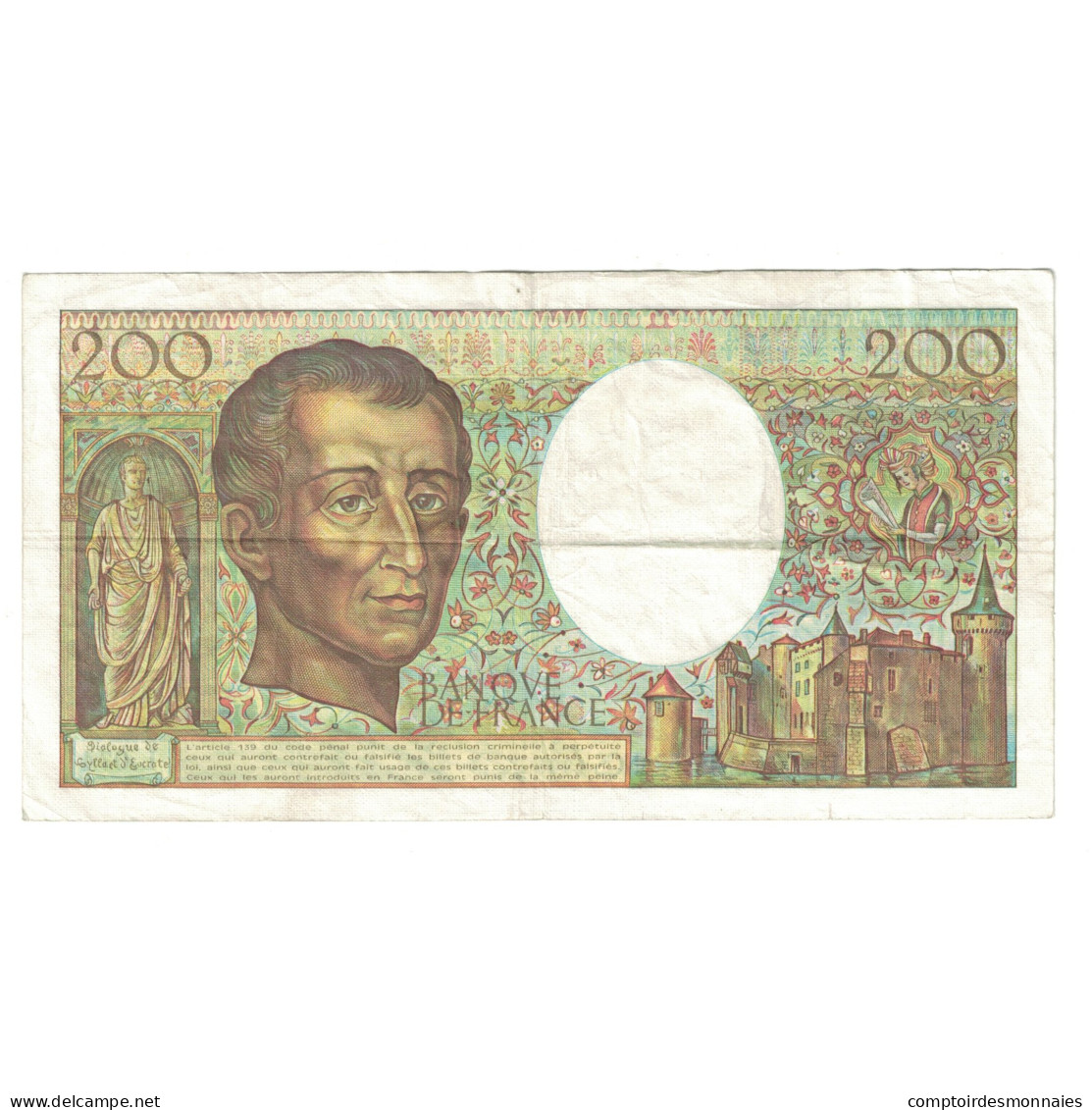 France, 200 Francs, Montesquieu, 1989, L.074455328, TTB, Fayette:70.09, KM:155c - 200 F 1981-1994 ''Montesquieu''