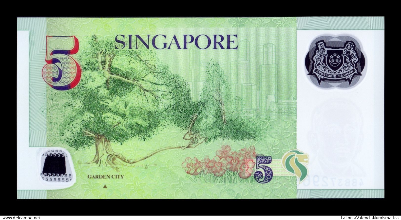 Singapur Singapore 5 Dollars 2014 Pick 47d Polymer Sc Unc - Singapore