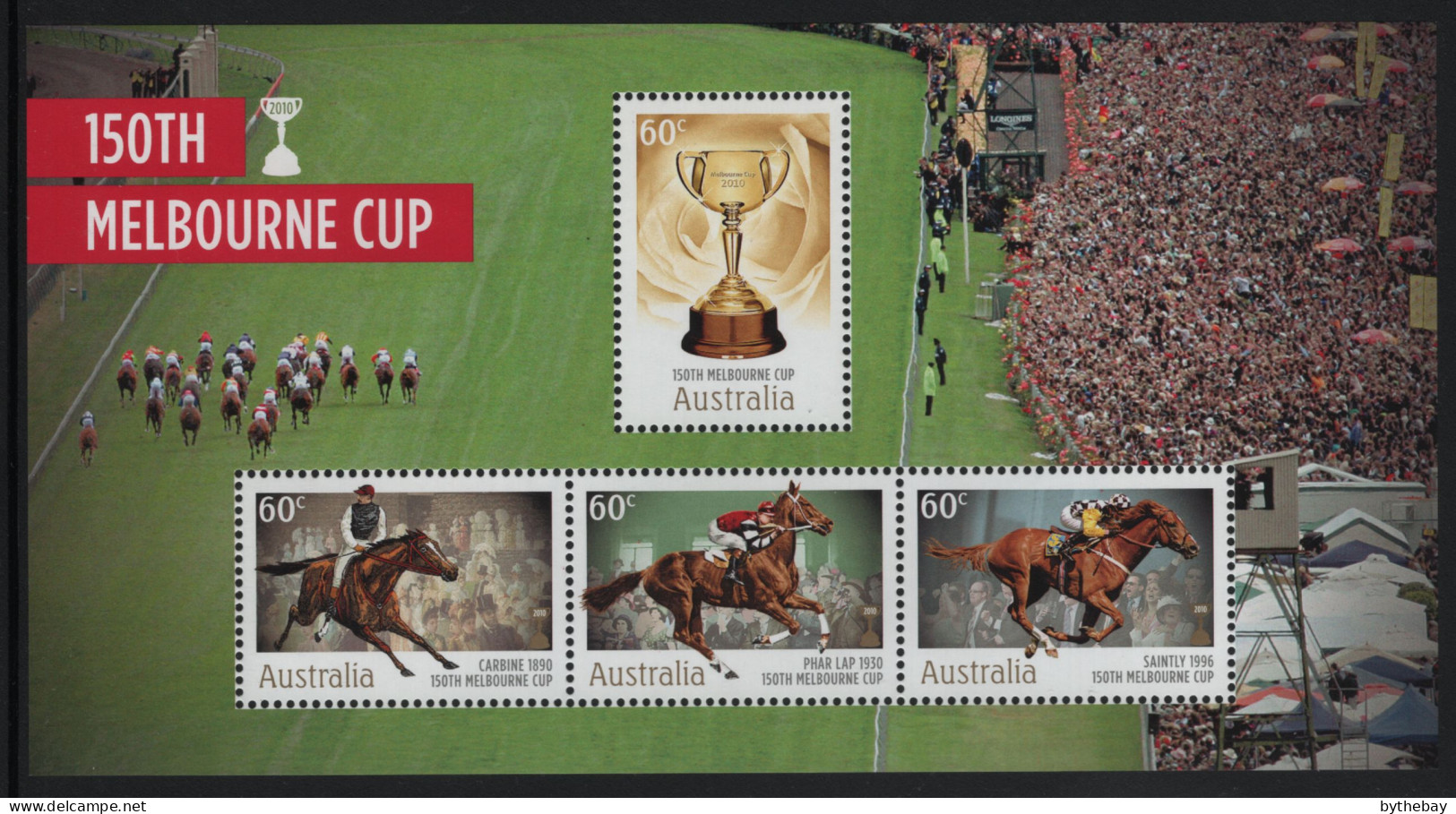 Australia 2010 MNH Sc 3381b Horseracing 150th Melbourne Cup Sheet - Mint Stamps