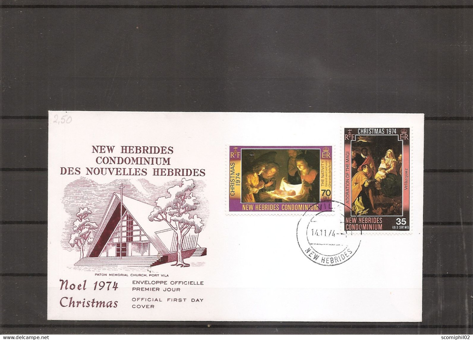 Nouvelle -Hébrides - Noel ( FDC De 1974 à Voir) - Briefe U. Dokumente