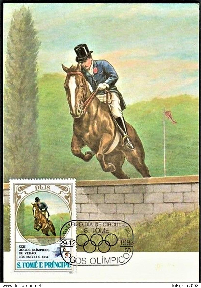 S. Tomé E Princípe R.D. 1983 - Jogos Olímpicos De Verão, Los Angeles 1984 -|- Maximum Postcard - Sao Tome Et Principe