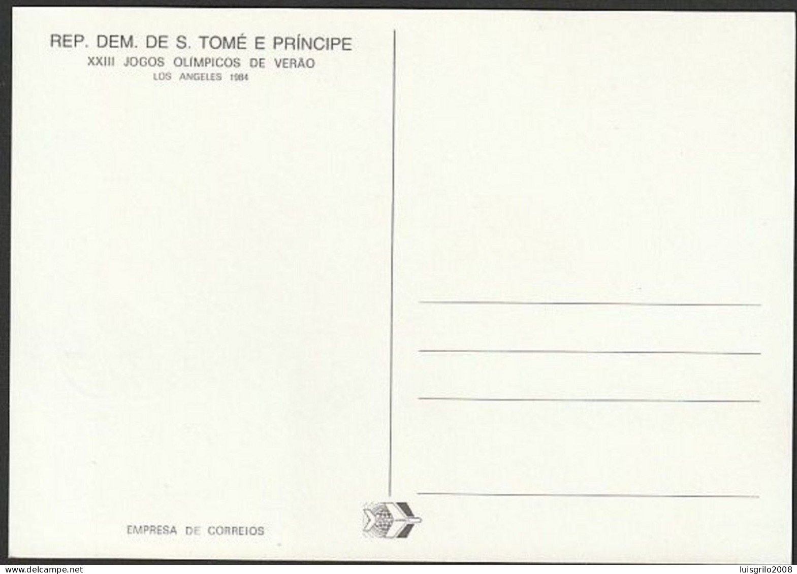 S. Tomé E Princípe R.D. 1983 - Jogos Olímpicos De Verão, Los Angeles 1984 -|- Maximum Postcard - Sao Tomé E Principe