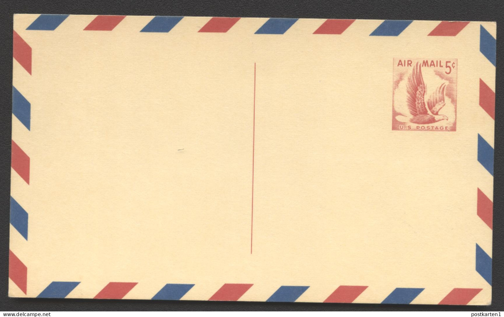 UXC3 Air Mail Postal Card MISSING SKY Mint Vf 1960  - 1941-60