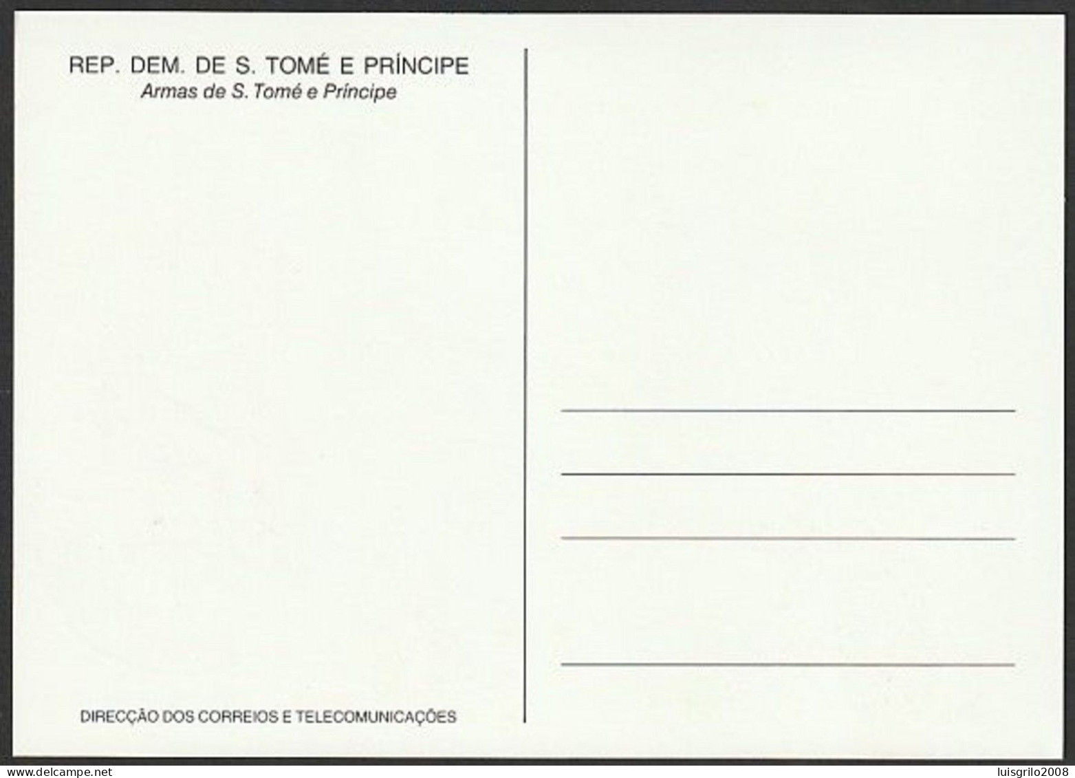 S. Tomé E Princípe R.D. 1978 - Aniversário Da Independência/ Armas Nacionais -|- Maximum Postcard - Sao Tome Et Principe