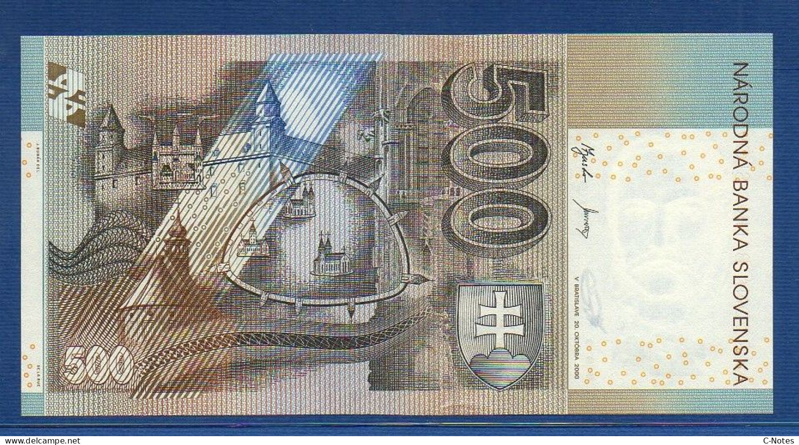 SLOVAKIA - P.31a – 500 Slovenských Korún 2000 UNC, S/n F77041987 - Slowakei