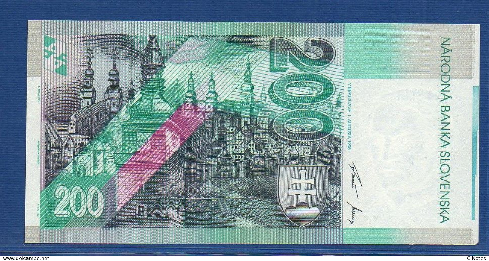 SLOVAKIA - P.26a – 200 Slovenských Korún 2000 UNC, S/n A00025755  - ERROR CUT - RARE - Slovaquie