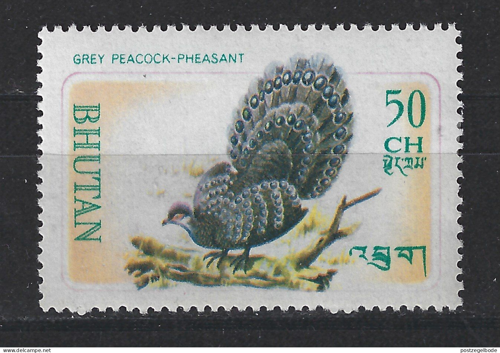 Bhutan Bhoetan MLH ; Pauw Grey Peacock Paon Peafowl Vogel Bird Ave Oiseau - Pauwen