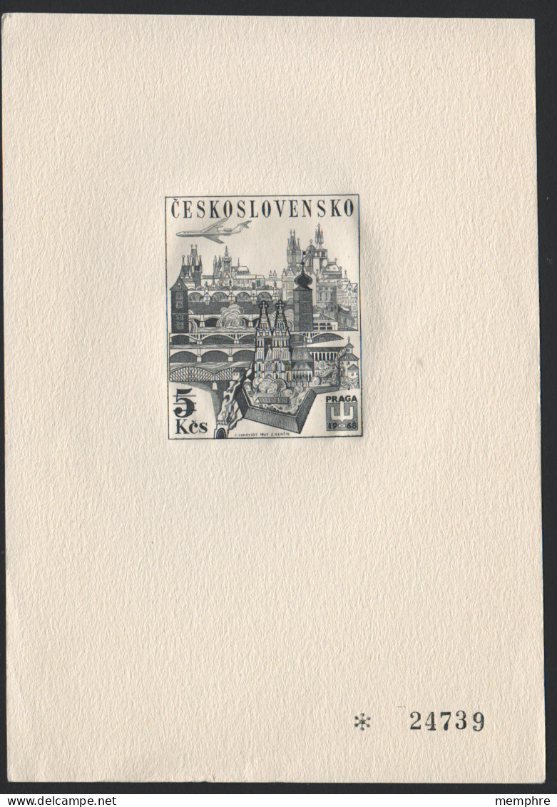 Praga 1968  Complimentary Blackprint  View Of Prague Sc C65  - Plaatfouten En Curiosa