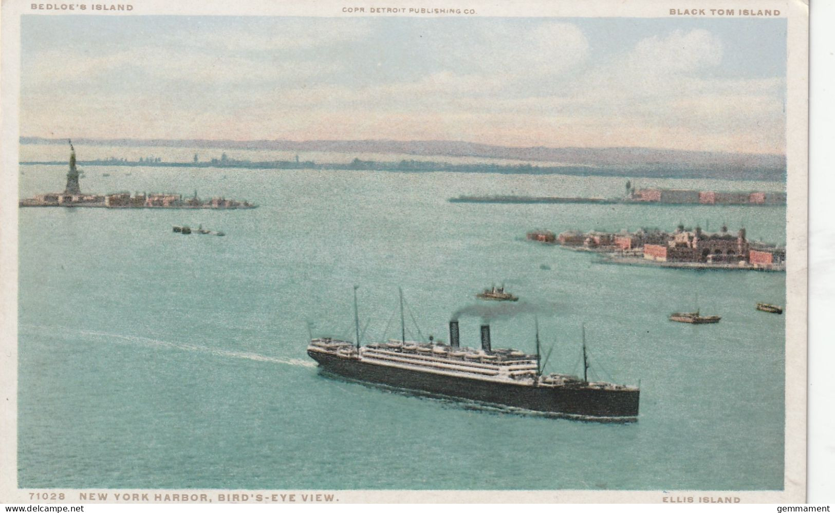 NEW YORK HARBOUR, BIRD EYE VIEW - Hudson River