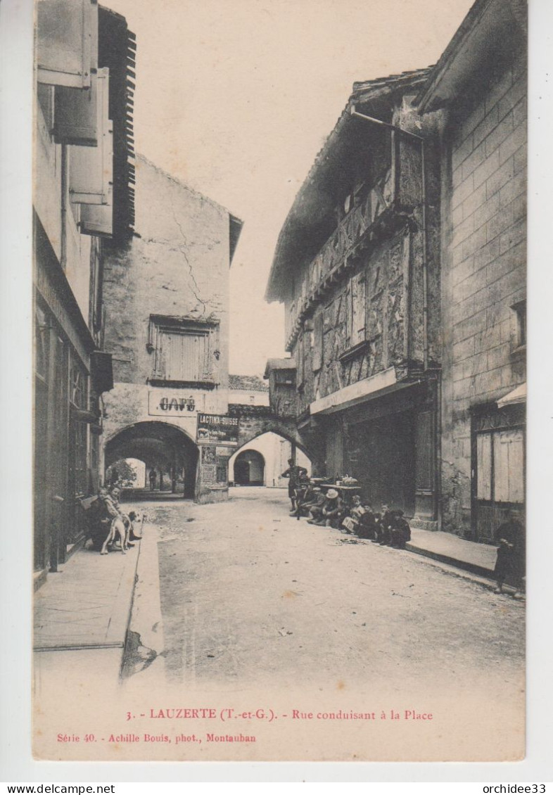 CPA Lauzerte - Rue Conduisant à La Place (avec Jolie Animation) - Lauzerte