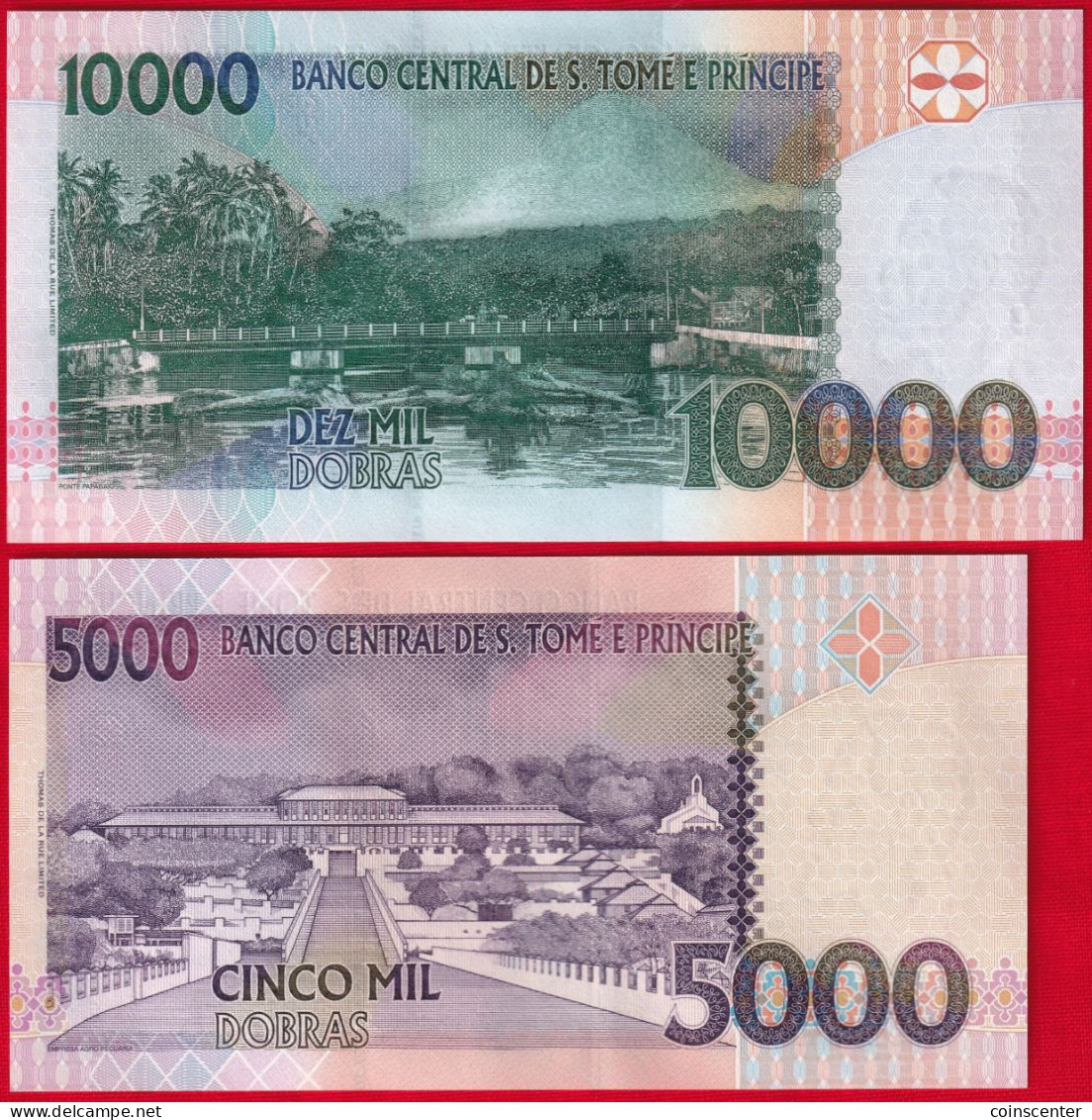 Sao Tome And Principe Set Of 5 Notes: 5000 - 100000 Dobras 2013 P-65-69 UNC - Sao Tome En Principe