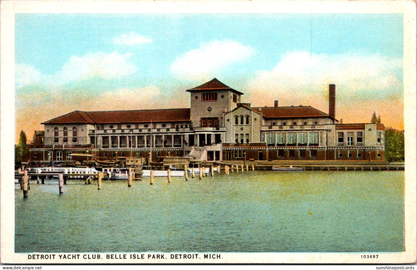 Michigan Detroit Belle Isle Park Detroit Yacht Club Curteich - Detroit