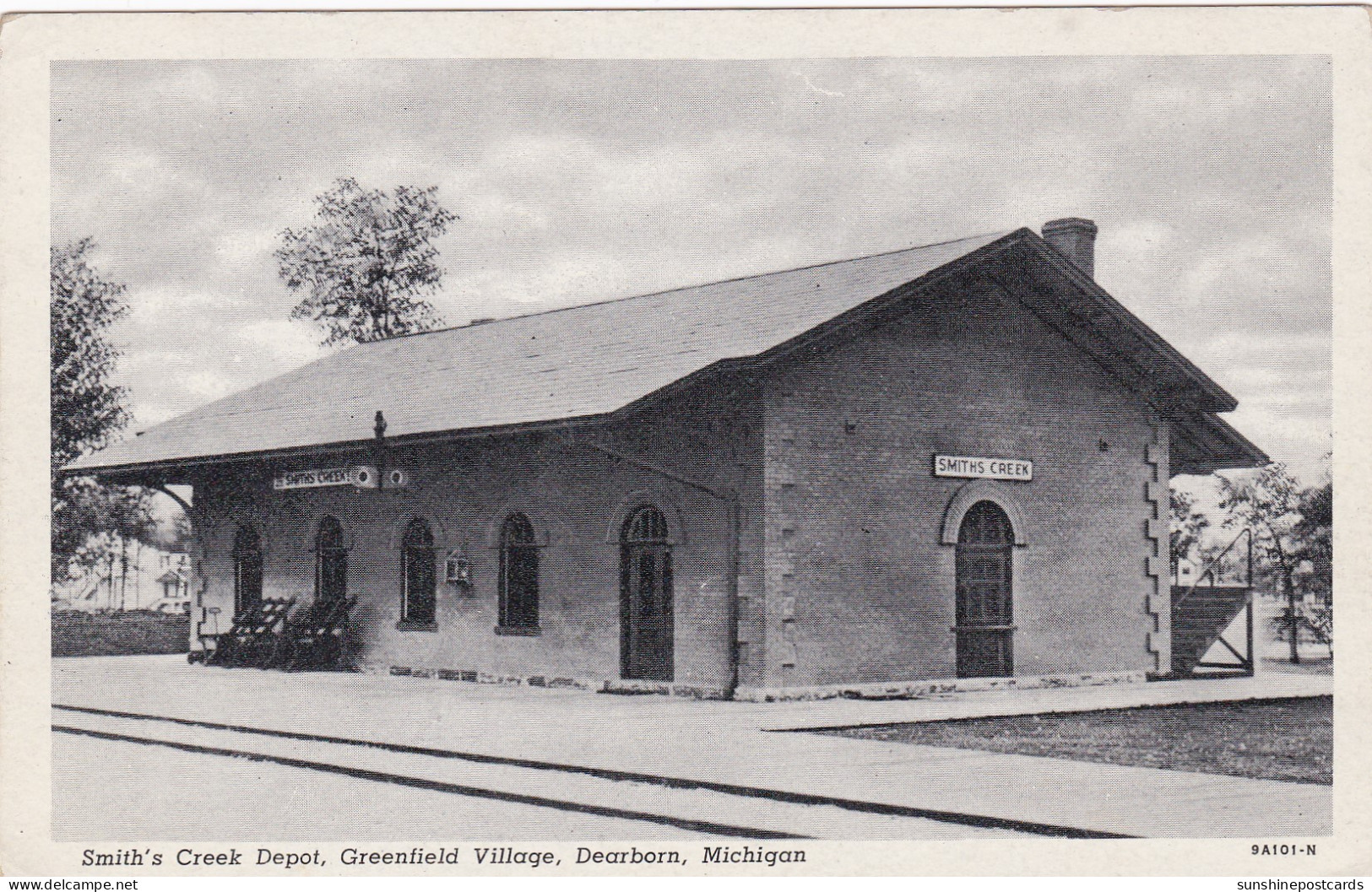 Michigan Dearborn Greenfield Village Smith's Creek Railroad Depot Curteich - Dearborn