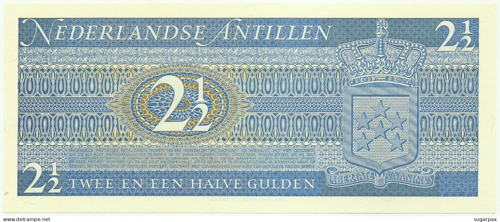 Netherlands Antilles - 2 1/2 Gulden - 8.9.1970 - Pick 21 - Unc. - Serie D - 2,5 Gulden - Antillas Neerlandesas (...-1986)