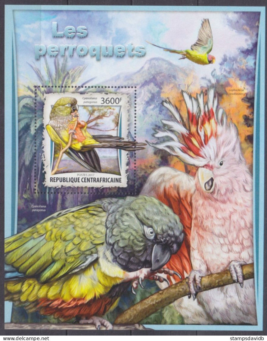 2017 Central African Republic 6759/B1572 Birds - Parrots 16,00 € - Perroquets & Tropicaux