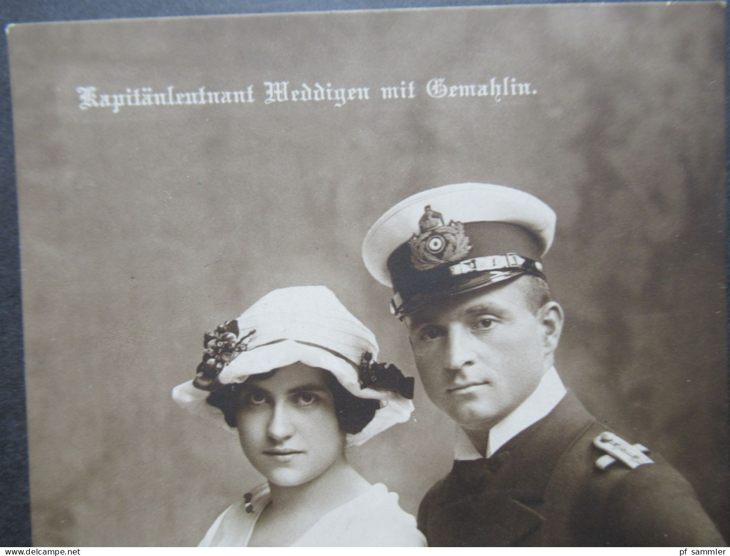 Marine / 1.WK Foto AK Um 1915 Kapitänleutnant Weddigen Mit Gemahlin Marine / U-Boot / F. Urbahns Hofphot. Kiel - Königshäuser