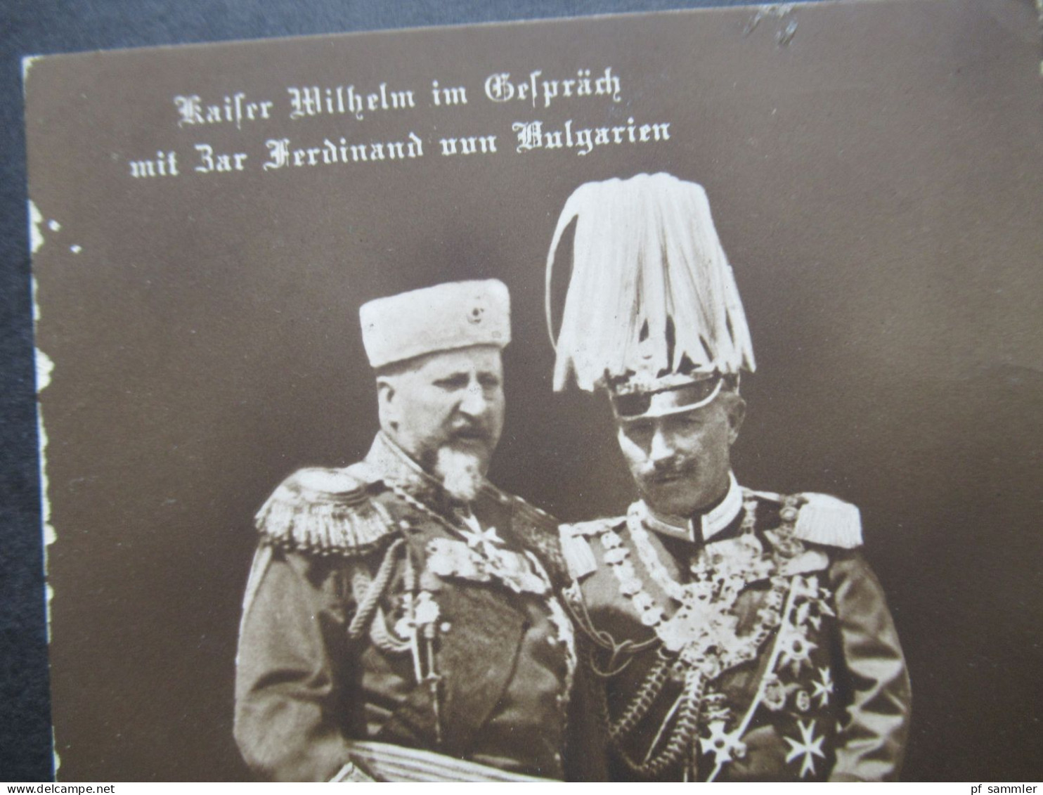 Foto AK Um 1915  Kaiser WILHELM II Im Gespräch Mit Zar Ferdinand Von Bulgarien In Voller Uniform / Viele Orden - Politische Und Militärische Männer