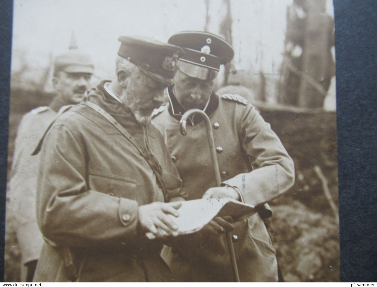 Foto AK 1915 Preussen Besuch Des Prinzen Heinrich Im Hauptquartier Des Kronprinzen  Phot. G. Berger Potsdam - Politische Und Militärische Männer
