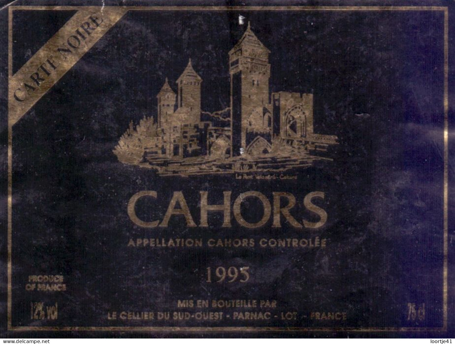 Etiket Etiquette - Vin Wijn - Cahors - 1995 - Cahors