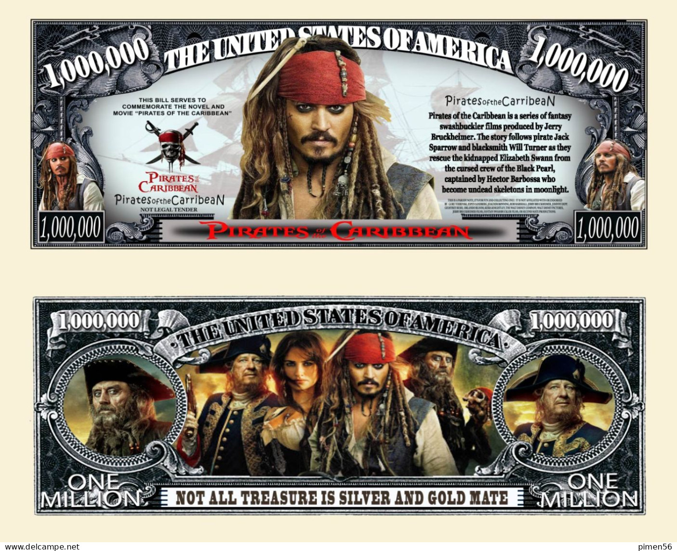 USA - FANTASY NOTE - PIRATES  OF  THE  CARIBBEAN - UNC - Sonstige & Ohne Zuordnung