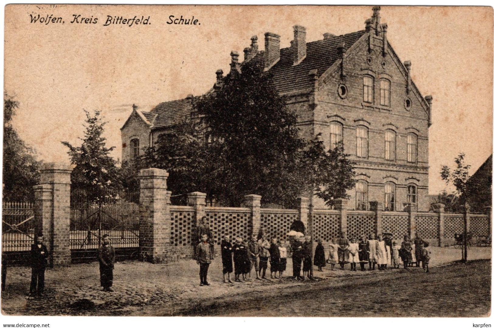 AK 1919 Wolfen Bitterfeld-Wolfen Kinder Schule An Landwirt Jäckel Thurland B. Raguhn - Wolfen