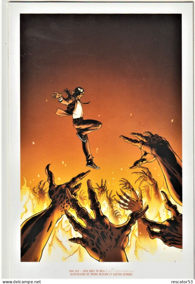 Ex Libris  17 X 26 Cm Bad Ass Jack Goes To Hell De Bruno Bessadi Et Gaetan Georges - Illustratori A - C