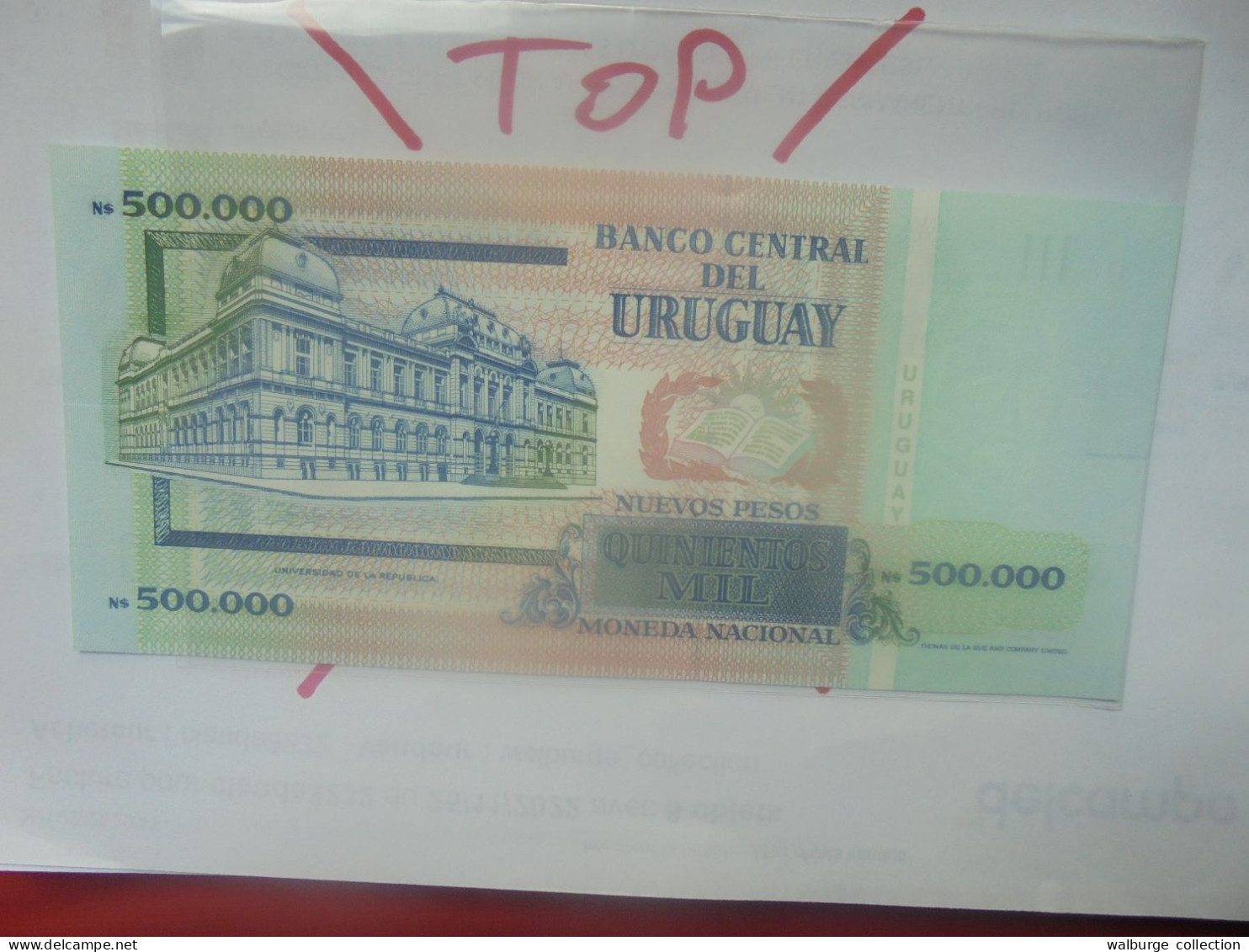 URUGUAY 500.000 PESOS 1992 Série A Neuf (B.29) - Uruguay