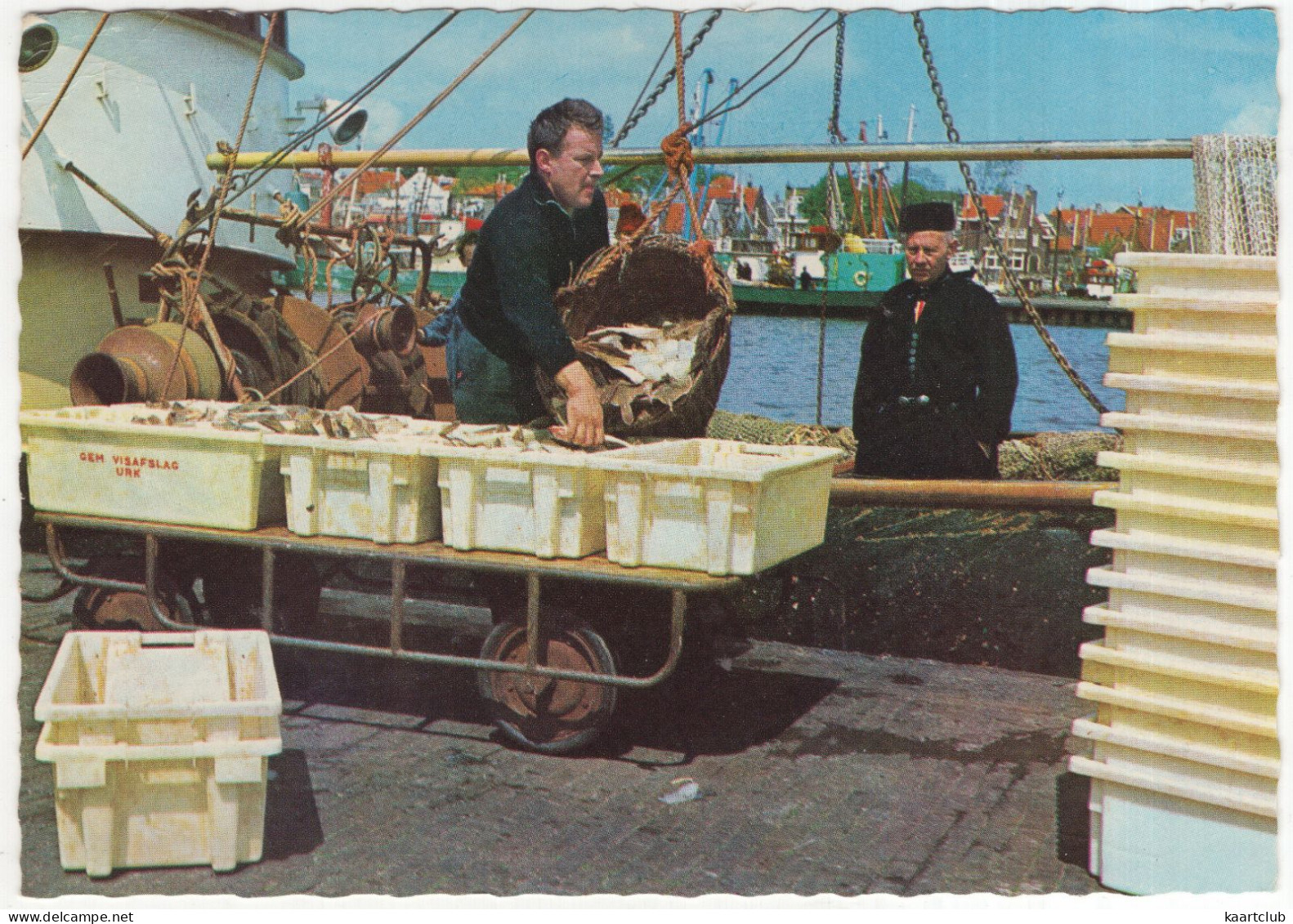 Urk - Vis Lossen - (Flevoland, Holland/Nederland) - Uitg.: H. Bakker, Urk - Urk