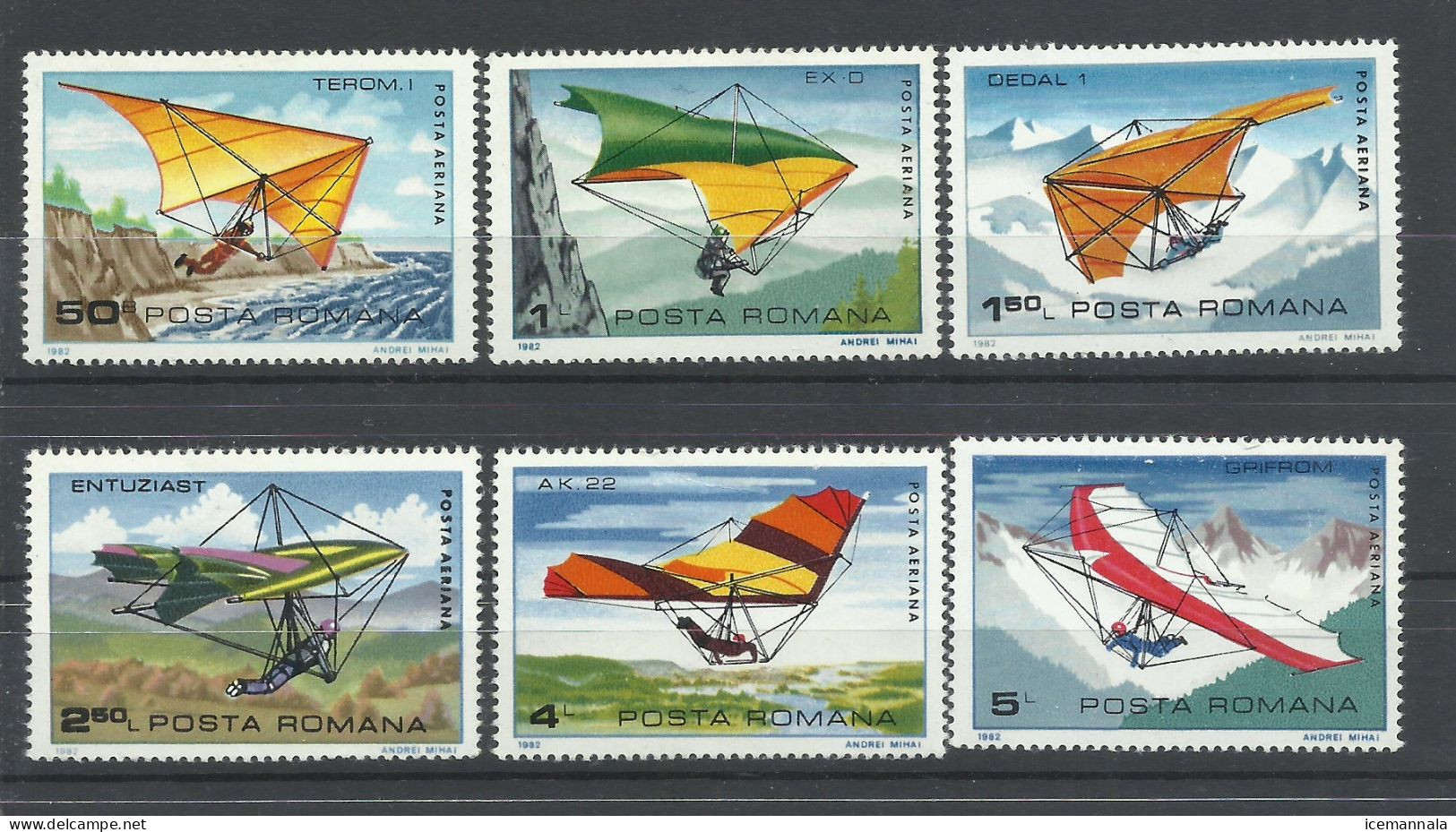 RUMANIA   YVERT  AEREO  276/81   MNH  ** - Unused Stamps