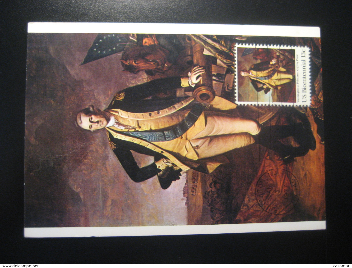 PRINCETON 1977 George Washington Peale Painting Maxi Maximum Card USA - George Washington