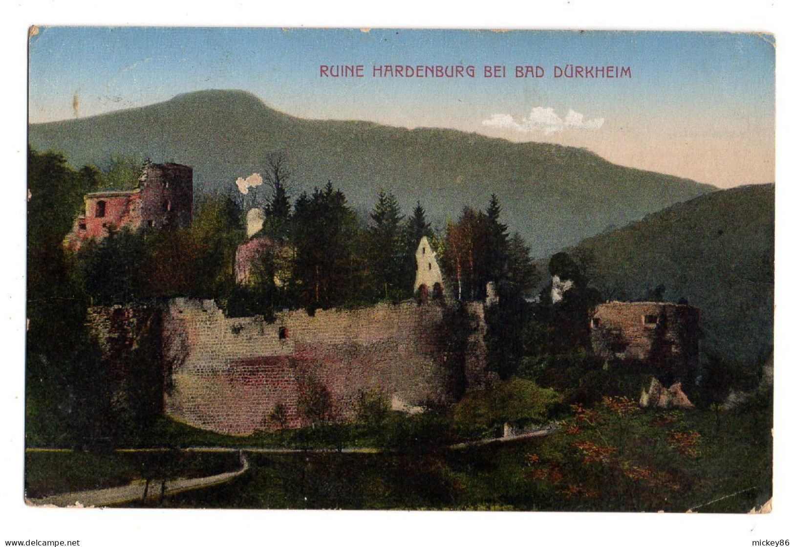 Allemagne--BAD DUERKHEIM --1916--Ruine Hardenburg Bei Bad Duerkheim....colorisée - Bad Duerkheim