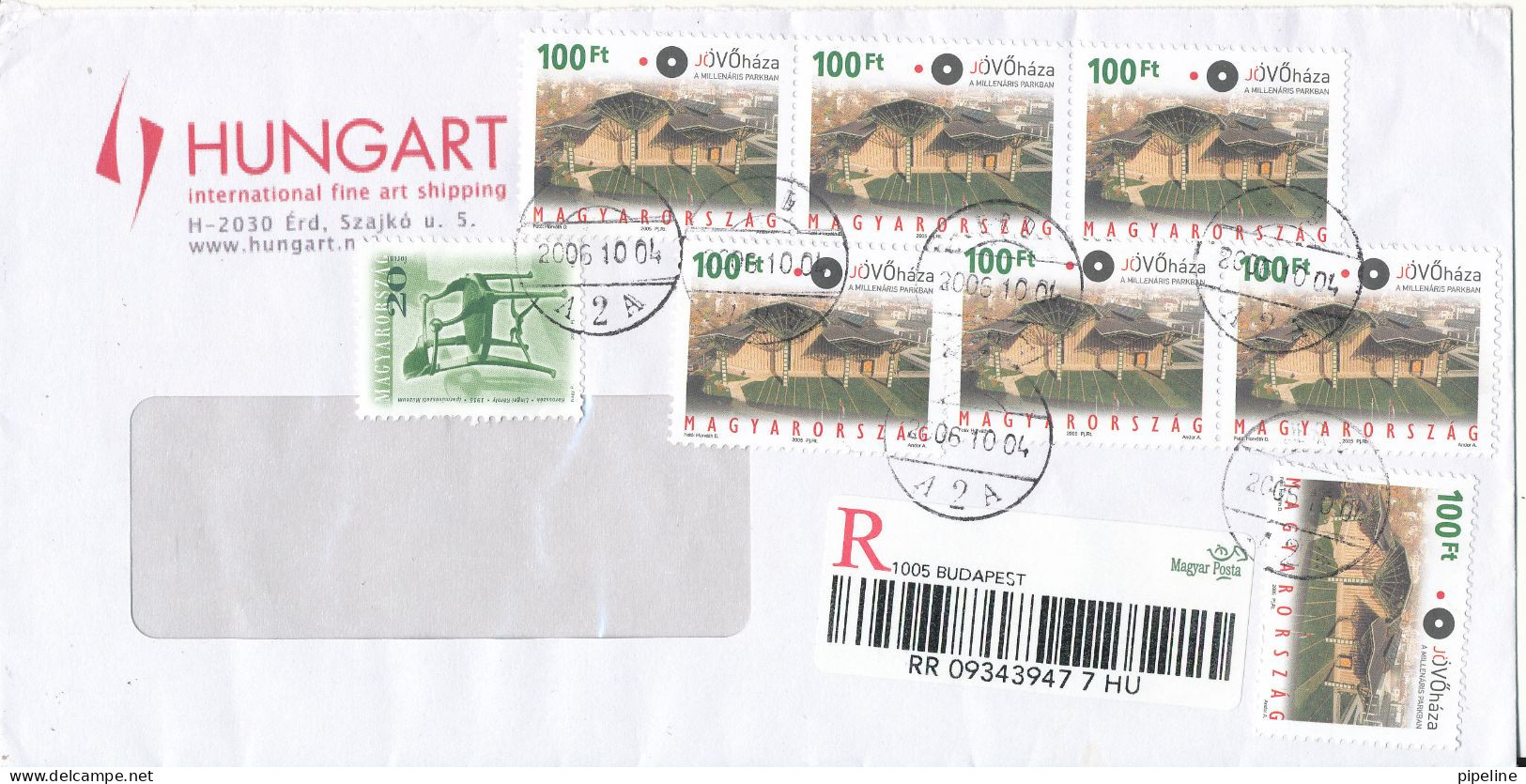 Hungary Registered Cover Sdent To Denmark 4-10-2006 With A Lot Of Stamps - Covers & Documents