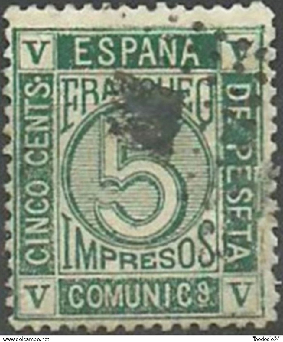 ESPAÑA 1872 - Mi:ES 111, Edi:ES 117   CV+100 - Usados