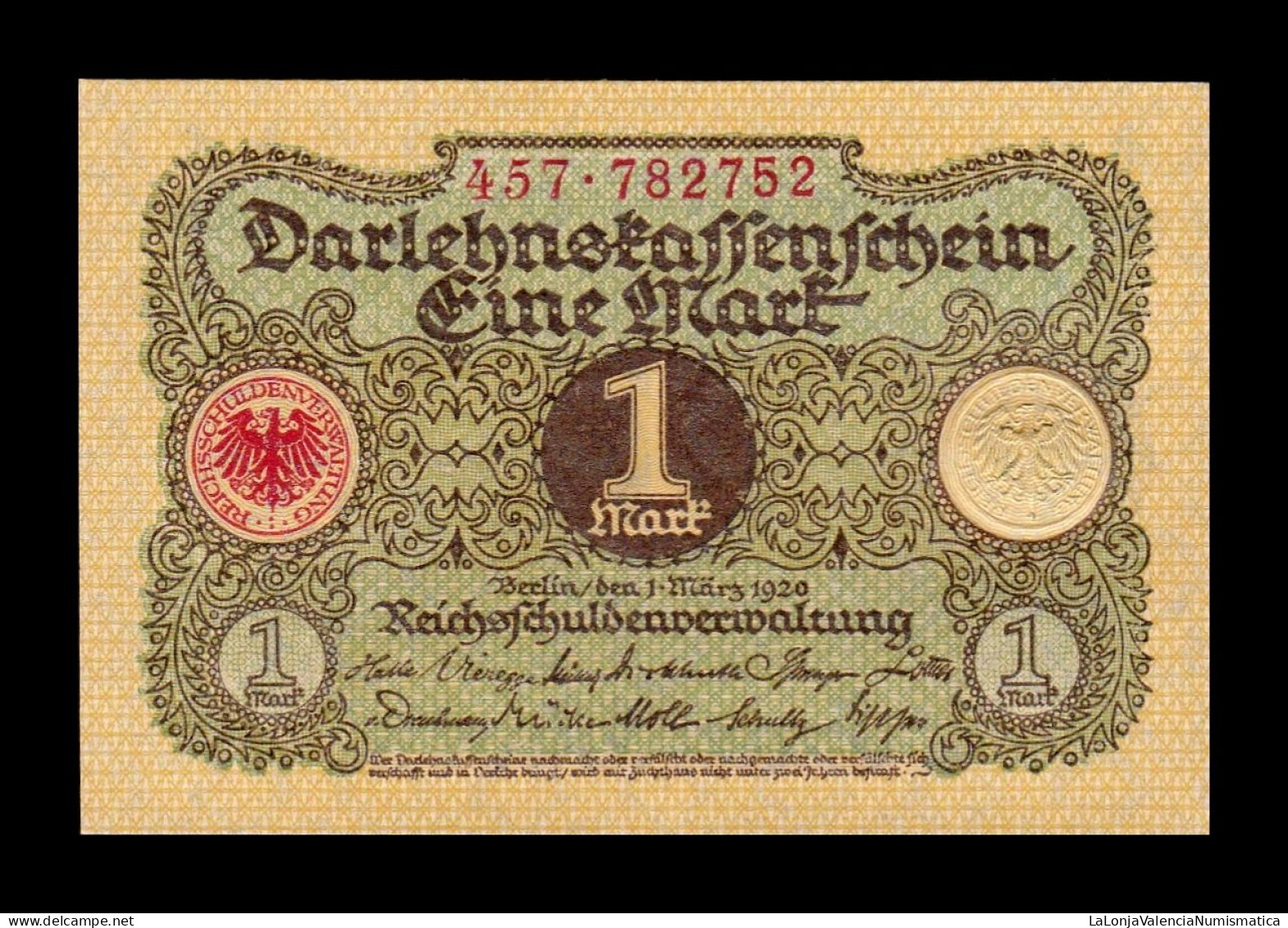 Alemania Germany 1 Mark 1920 Pick 58 Sc Unc - 1 Mark