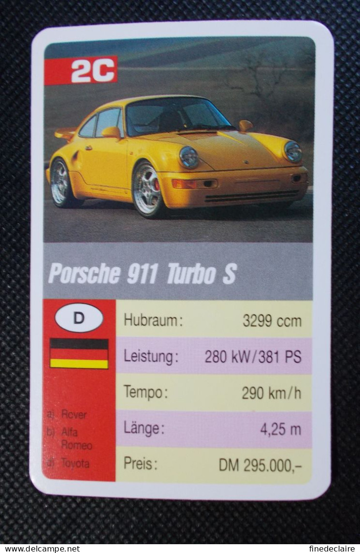 Trading Cards - ( 6 X 9,2 Cm ) 1993 - Cars / Voiture - Porsche 911 Turbo S - Allemagne - N°2C - Moteurs