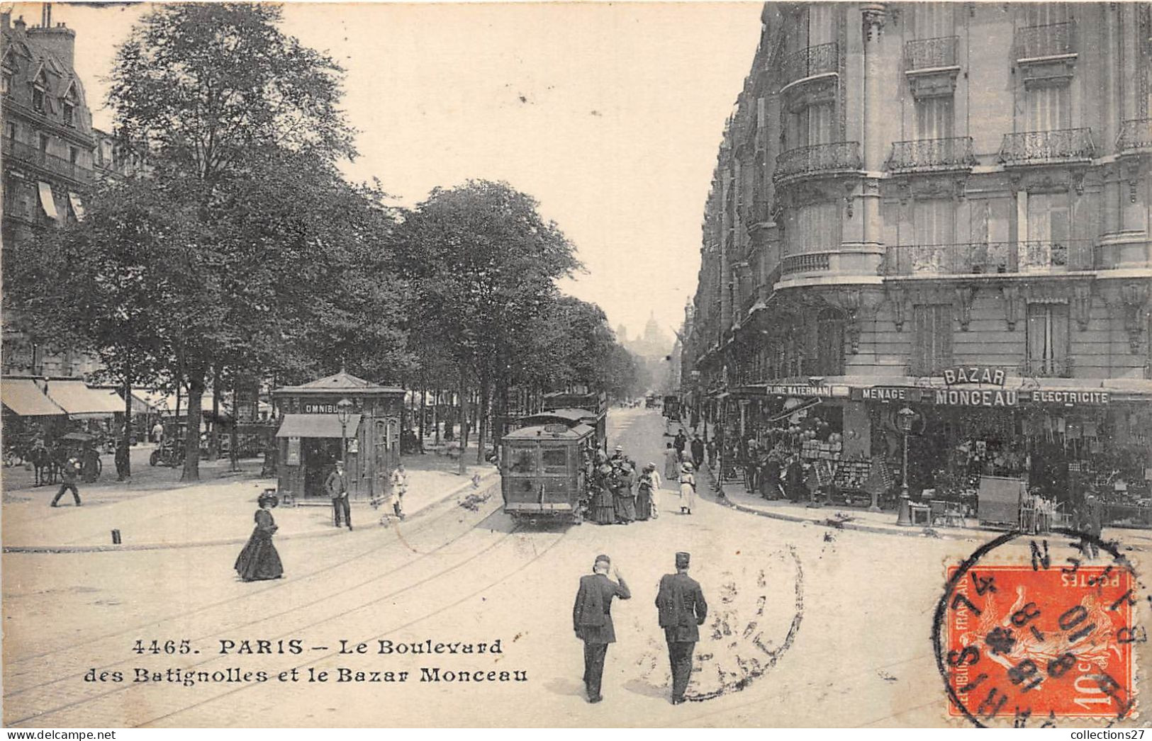 PARIS-75017-LE BOULEVARD DES BATIGNOLES ET LE BAZAR MONCEAU - Paris (17)