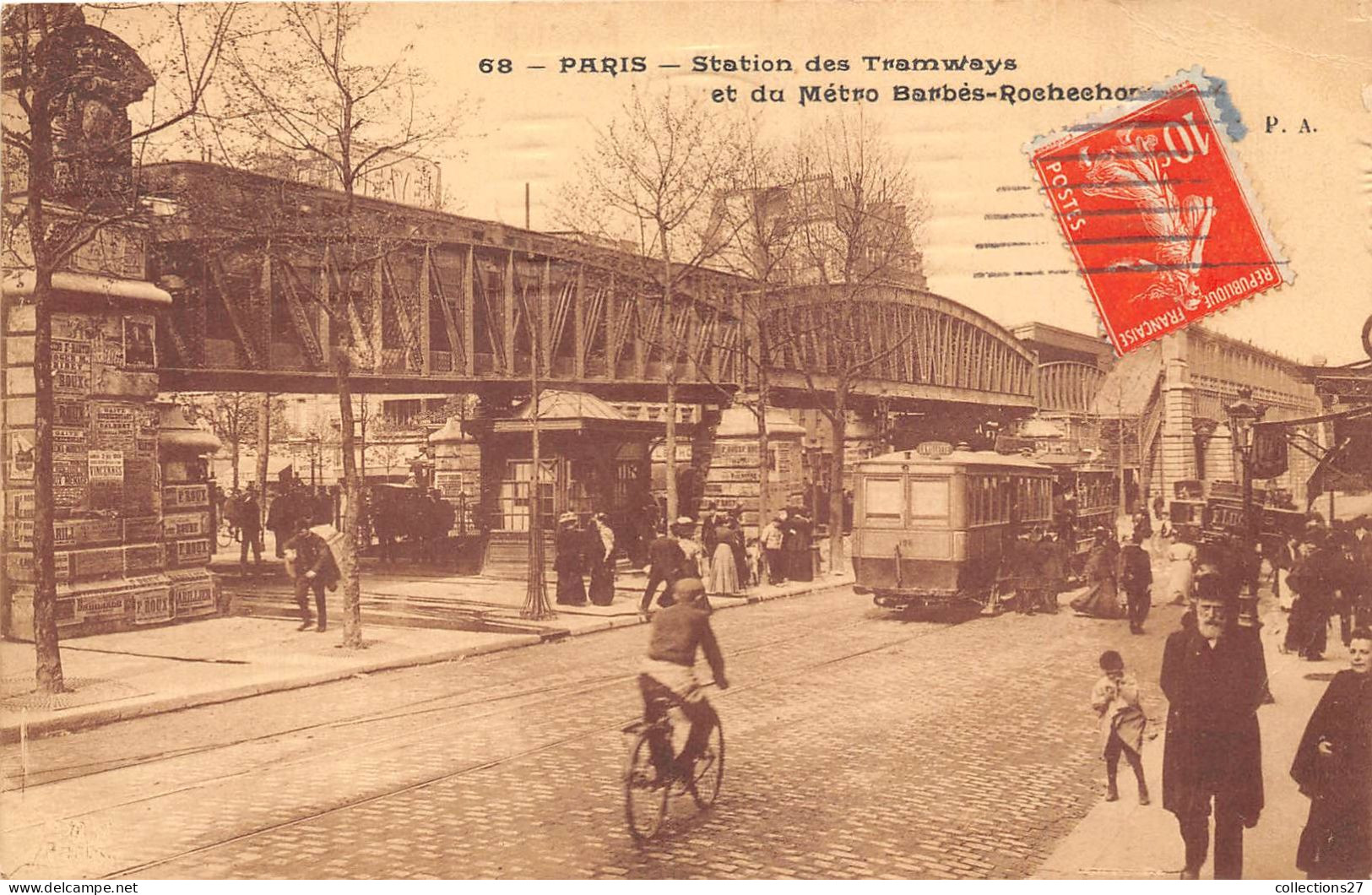 PARIS- STATION DES TRAMWAYS ET DU METRO BARBES-ROCHECHOUART - Pariser Métro, Bahnhöfe