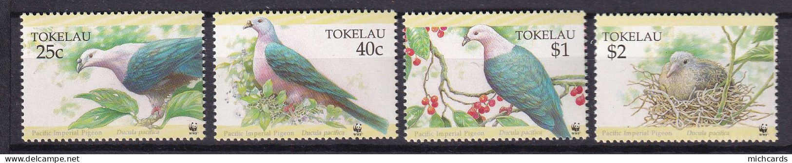225b TOKELAU 1995 - Yvert 209/12 - WWF Oiseau Pigeon - Neuf ** (MNH) Sans Charniere - Tokelau
