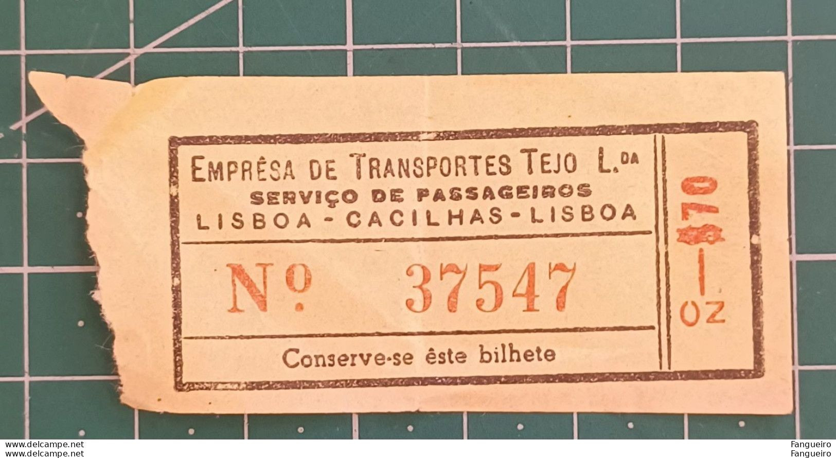 PORTUGAL FERRY BOAT TICKET - Europe