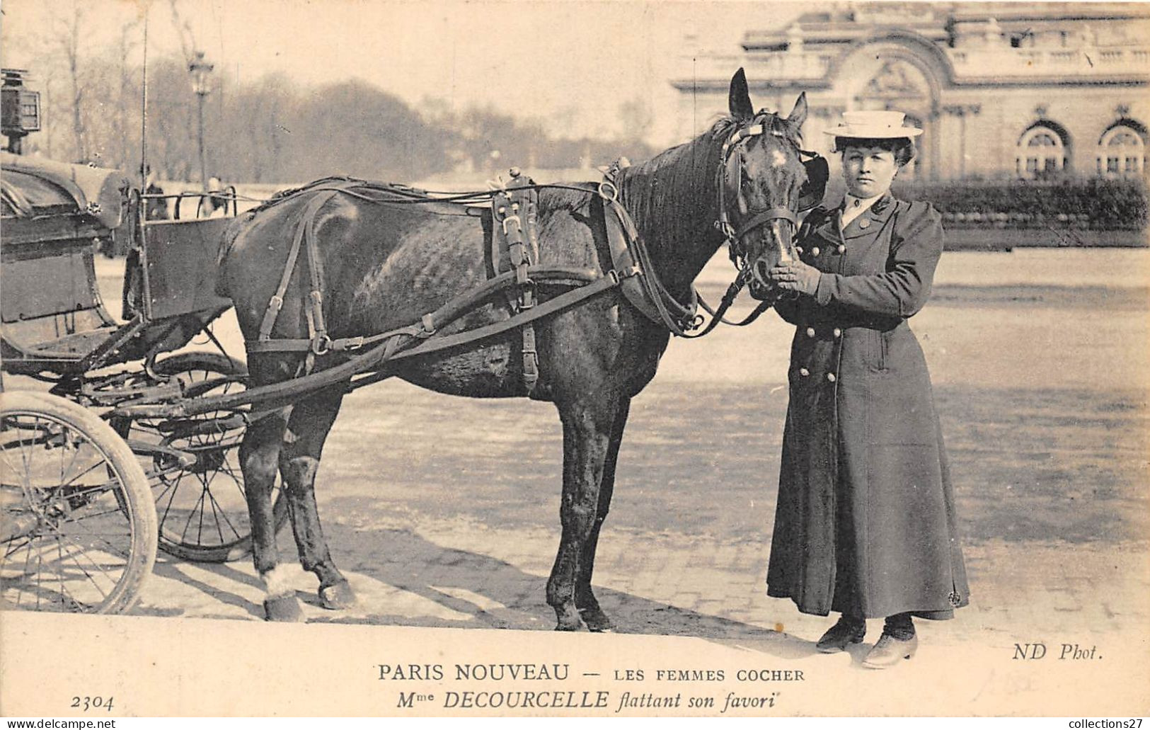 PARIS-LES FEMMES COCHER- MME DECOURCELLE FLATTANT SON FAVORI - Nahverkehr, Oberirdisch