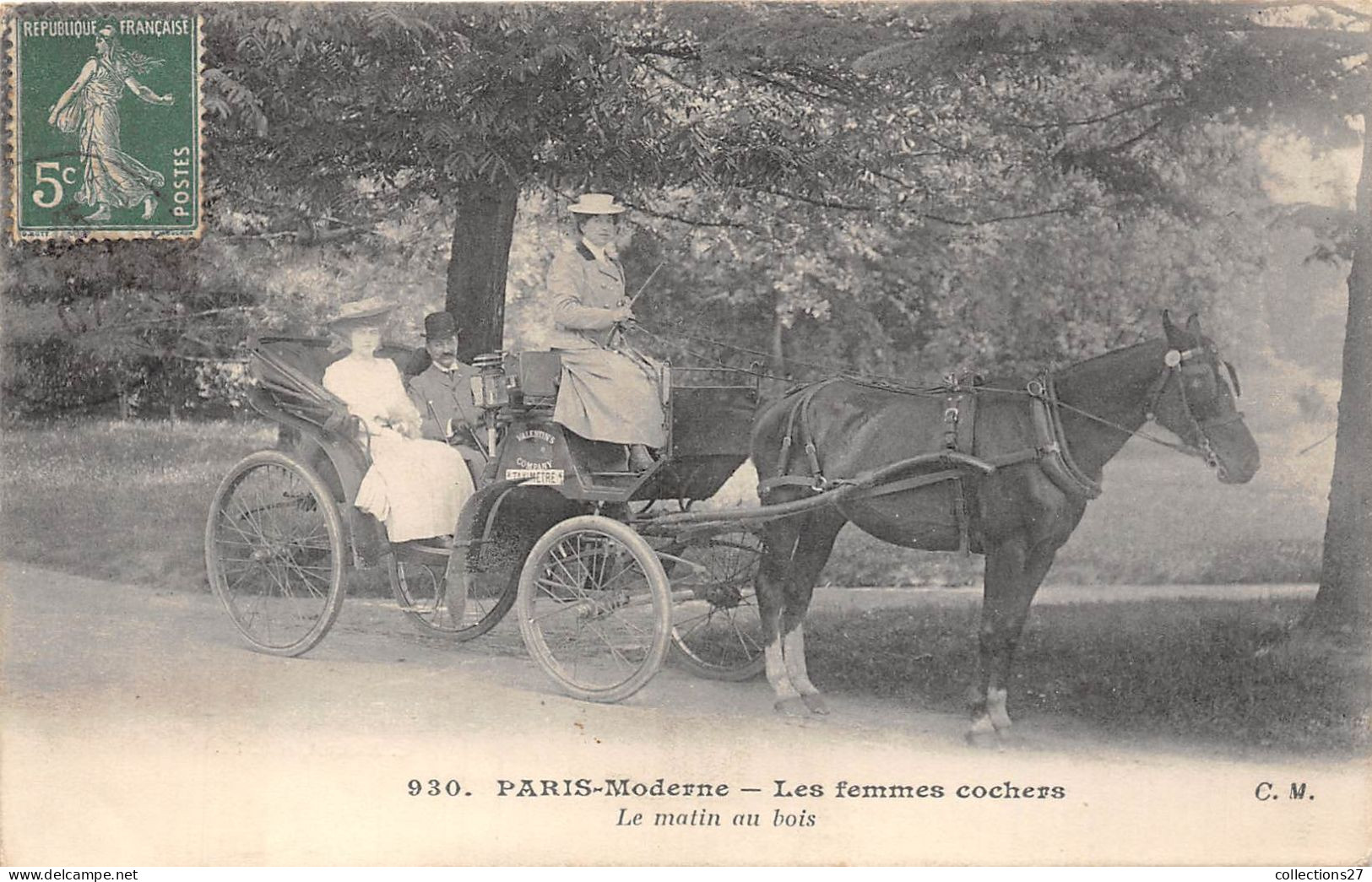 PARIS-LES FEMMES COCHER- LE MATIN AU BOIS - Trasporto Pubblico Stradale