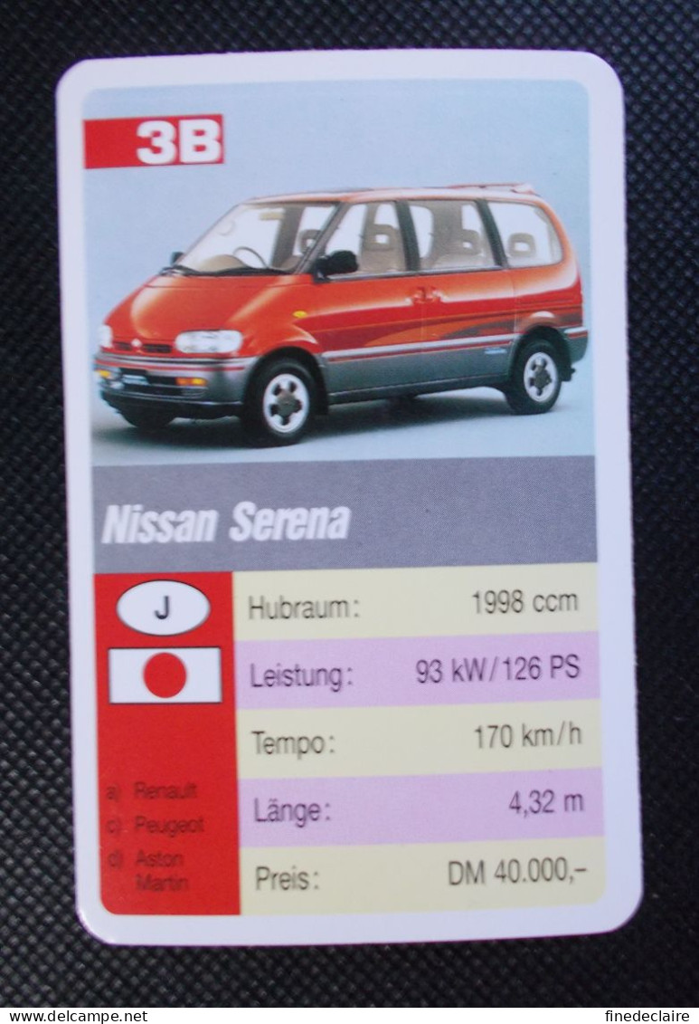 Trading Cards - ( 6 X 9,2 Cm ) 1993 - Cars / Voiture - Nissan Serena - Japon - N°3B - Moteurs