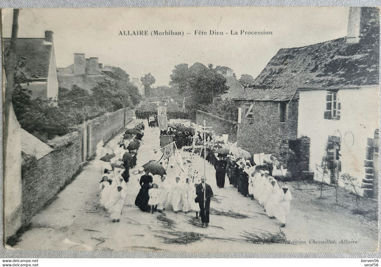 56 Morbihan Allaire Procession De Communion Pour La Fête Dieu Rare - Allaire