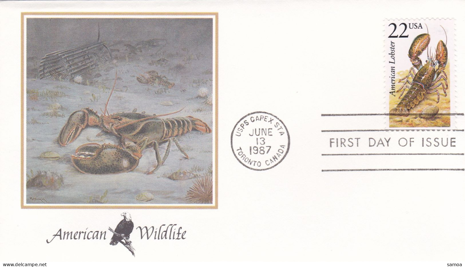 États-Unis FDC 1987 1736 Homard - 1981-1990