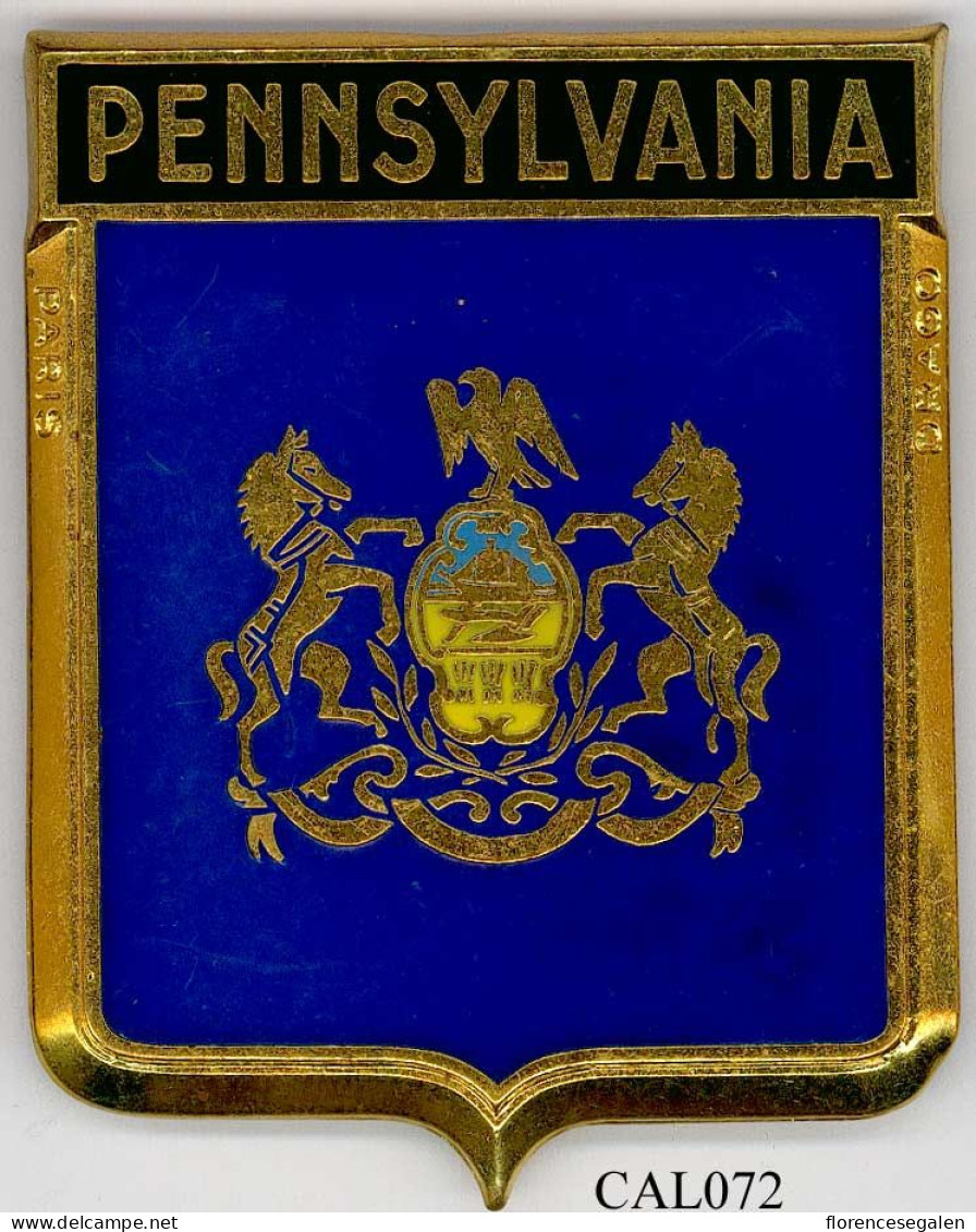 CAL072 - PLAQUE CALANDRE AUTO - PENNSYLVANIA - Altri & Non Classificati