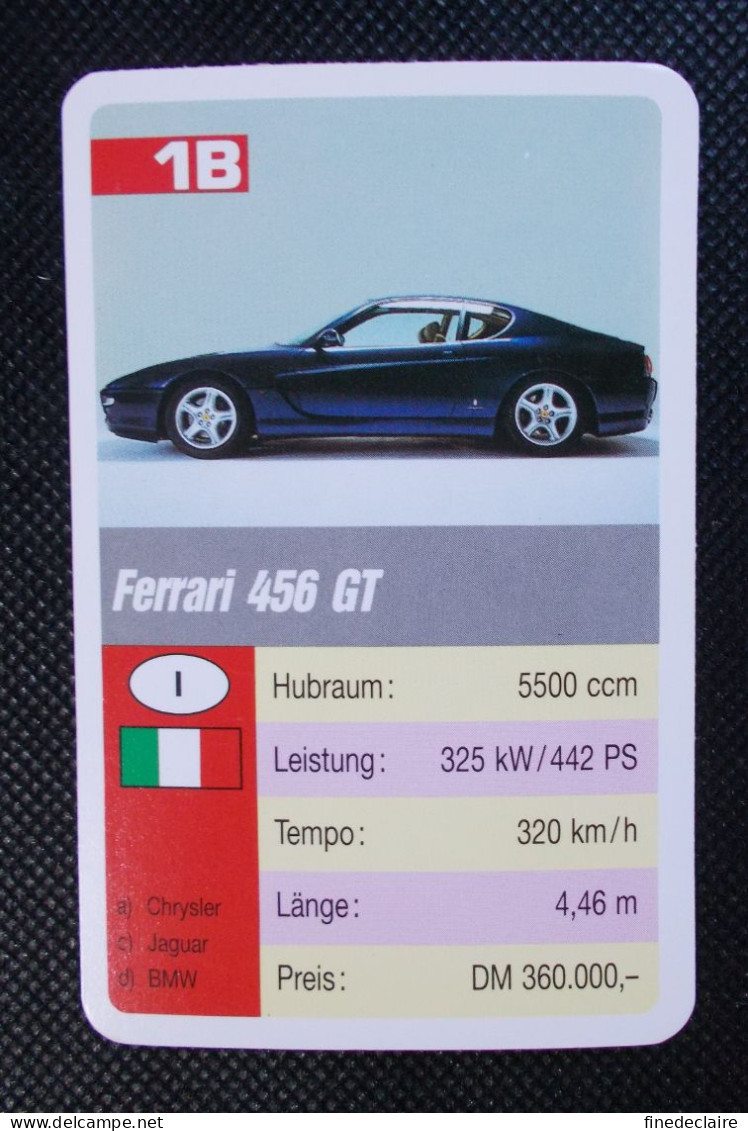 Trading Cards - ( 6 X 9,2 Cm ) 1993 - Cars / Voiture - Ferrari 456 GT - Italie - N°1B - Engine