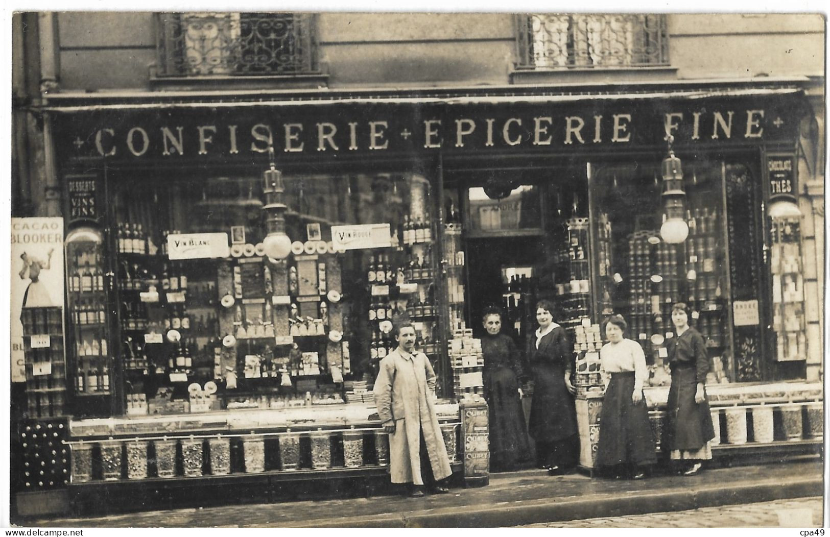 75   CARTE  PHOTO   CONFISERIE  EPICERIE  FINE   PARIS A  LOCALISER - Cafés, Hôtels, Restaurants