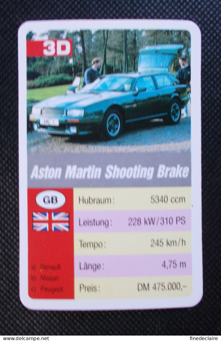 Trading Cards - ( 6 X 9,2 Cm ) 1993 - Cars / Voiture - Aston Martin Shooting Brake - Grande Bretagne - N°3D - Engine