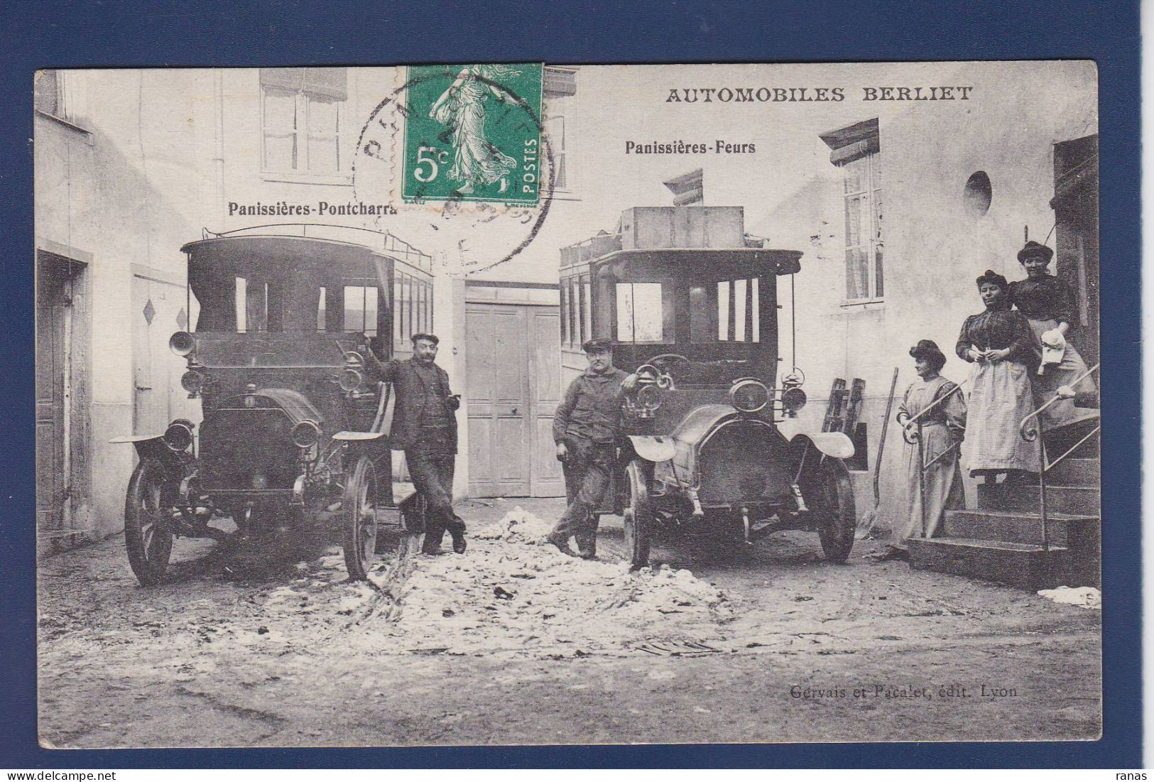 CPA [42] Loire > Panissières Fleurs Pontcharra Courrier Autocar Berliet Voir Dos - Sonstige & Ohne Zuordnung