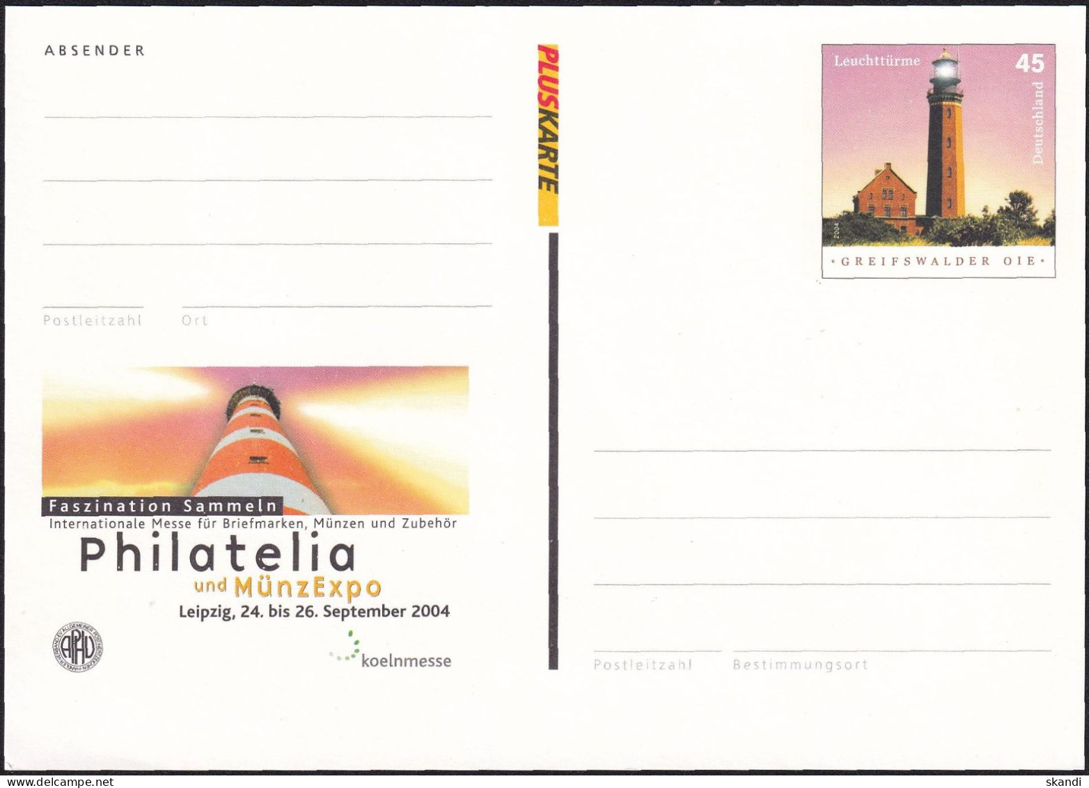 DEUTSCHLAND 2004 Mi-Nr. PSO 87 Postkarte Philatelia Leipzig 2004 - Postkarten - Ungebraucht